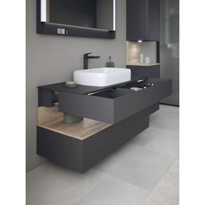 Duravit Qatego szafka 120 cm podumywalkowa wisząca grafit mat/dąb QA4732055490010