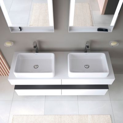 Duravit Qatego szafka 160 cm podumywalkowa wisząca biały mat/grafit QA4779049180010