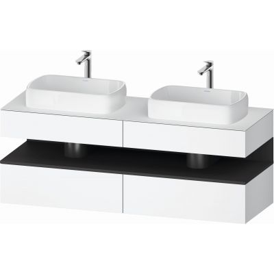 Duravit Qatego szafka 160 cm podumywalkowa wisząca biały mat/grafit QA4779049180010