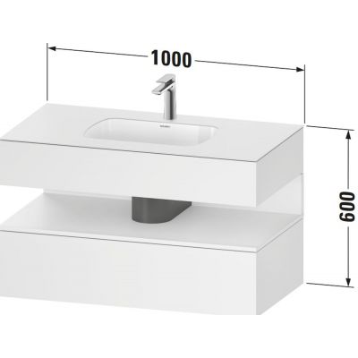 Duravit Qatego umywalka z szafką 100 cm zestaw meblowy biały mat/grafit mat QA4786049180010