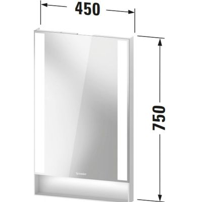 Duravit Qatego lustro 75x45 cm z oświetleniem LED biały mat QA7080018180000