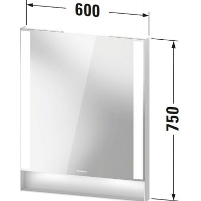 Duravit Qatego lustro 75x60 cm z oświetleniem LED biały mat QA7081018180000