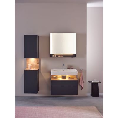 Duravit Qatego szafka 80 cm z lustrzana wisząca z oświetleniem LED grafit mat QA7151049490000