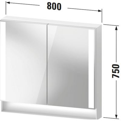 Duravit Qatego szafka 80 cm z lustrzana wisząca z oświetleniem LED grafit mat QA7151049490010