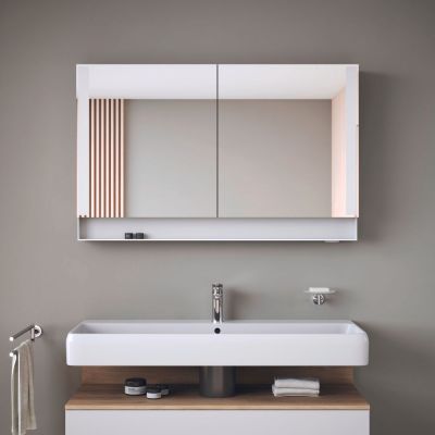 Duravit Qatego szafka 120x75 cm lustrzana wisząca z oświetleniem LED biały mat QA7153018180010