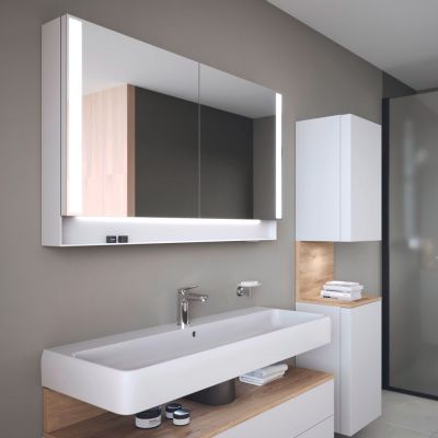 Duravit Qatego szafka 120x75 cm lustrzana wisząca z oświetleniem LED biały mat QA7153018180010