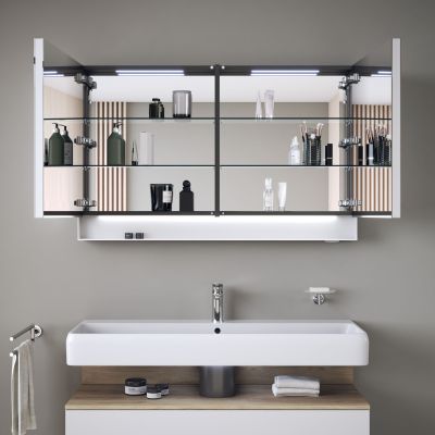 Duravit Qatego szafka 120 cm lustrzana wisząca z oświetleniem LED biały mat QA7153018181010