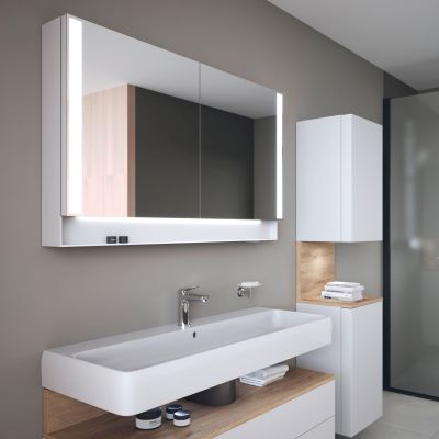 Duravit Qatego szafka 120 cm lustrzana wisząca z oświetleniem LED biały mat QA7153018181010