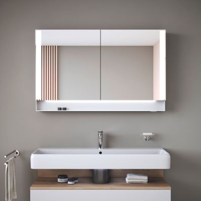 Duravit Qatego szafka 120 cm lustrzana wisząca z oświetleniem LED biały mat QA7153018181010