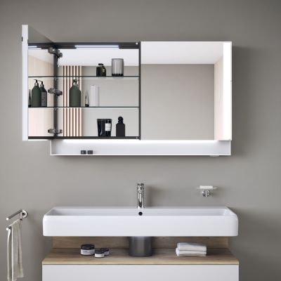 Duravit Qatego szafka 120 cm lustrzana wisząca z oświetleniem LED biały mat QA7153018181010