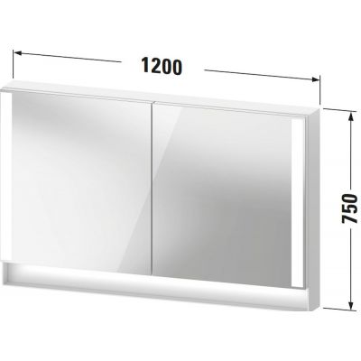 Duravit Qatego szafka 120 cm lustrzana wisząca z oświetleniem LED biały mat QA7153018181010