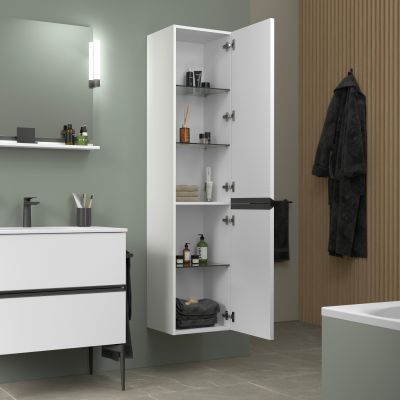 Duravit Sivida szafka 40x37,4x176 cm boczna wisząca biała-czarna SV1370LBD180000