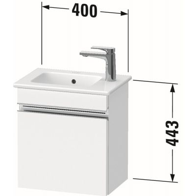 Duravit Sivida szafka 40x28,7x44,3 cm podumywalkowa wisząca biała-chrom SV4642R10180000