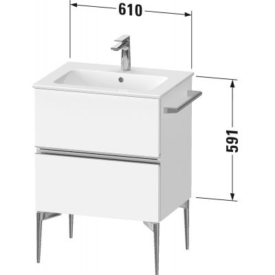 Duravit Sivida szafka 61x47,7x59,1 cm podumywalkowa wisząca dąb-chrom SV4643010550000