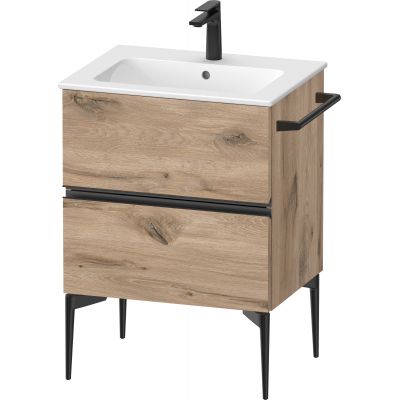 Duravit Sivida szafka 61x47,7x59,1 cm podumywalkowa wisząca czarna-dąb SV46430BD550000