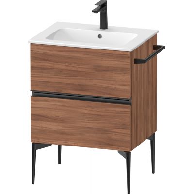 Duravit Sivida szafka 61x47,7x59,1 cm podumywalkowa wisząca czarna-orzech SV46430BD790000