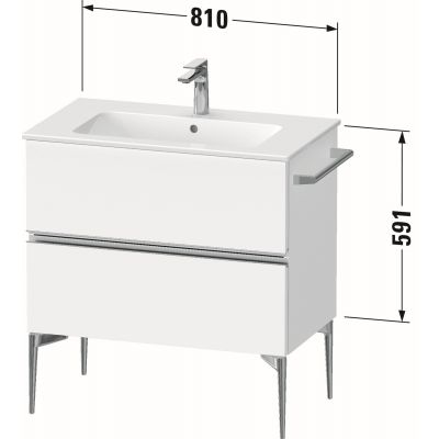 Duravit Sivida szafka 81x47,7x59,1 cm podumywalkowa wisząca dąb-chrom SV4644010550000