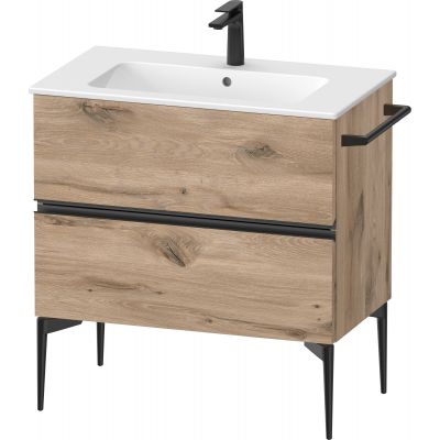 Duravit Sivida szafka 81x47,7x59,1 cm podumywalkowa wisząca czarna-dąb SV46440BD550000