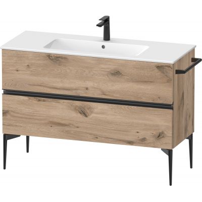 Duravit Sivida szafka 121x47,7x59,1 cm podumywalkowa wisząca czarna-dąb SV46460BD550000