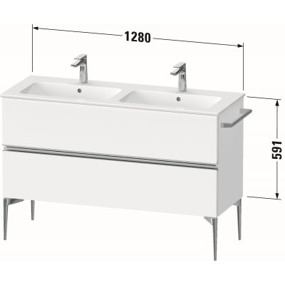 Duravit Sivida szafka 128x47,7x59,1 cm podumywalkowa wisząca grafitowa-chrom SV4647010490000