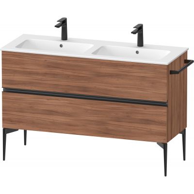 Duravit Sivida szafka 128x47,7x59,1 cm podumywalkowa wisząca czarna-orzech SV46470BD790000