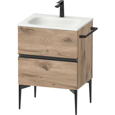 Duravit Sivida szafka 61x47,7x59,2 cm podumywalkowa wisząca czarna-dąb SV46500BD550000