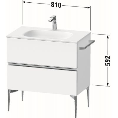 Duravit Sivida szafka 81x47,7x59,2 cm podumywalkowa wisząca grafitowa-chrom SV4651010490000