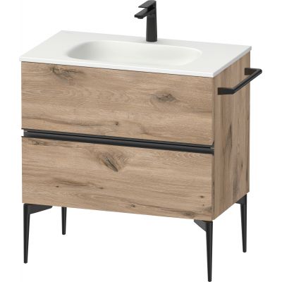 Duravit Sivida szafka 81x47,7x59,2 cm podumywalkowa wisząca czarna-dąb SV46510BD550000