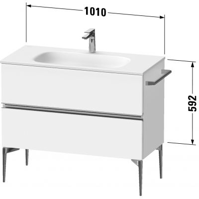 Duravit Sivida szafka 101x47,7x59,2 cm podumywalkowa wisząca biała-chrom SV4652010220000