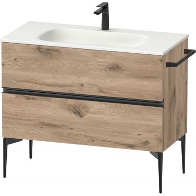 Duravit Sivida szafka 101x47,7x59,2 cm podumywalkowa wisząca czarna-dąb SV46520BD550000