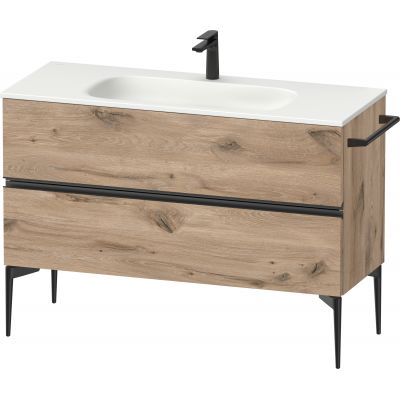 Duravit Sivida szafka 121x47,7x59,2 cm podumywalkowa wisząca czarna-dąb SV46530BD550000