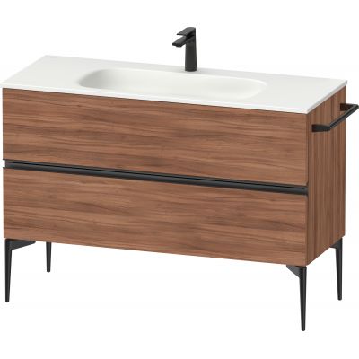 Duravit Sivida szafka 121x47,7x59,2 cm podumywalkowa wisząca czarna-orzech SV46530BD790000