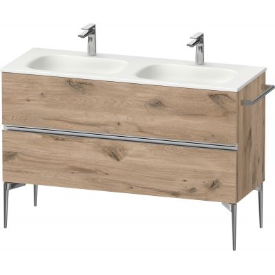 Duravit Sivida szafka 128x47,7x59,2 cm podumywalkowa wisząca dąb-chrom SV4654010550000