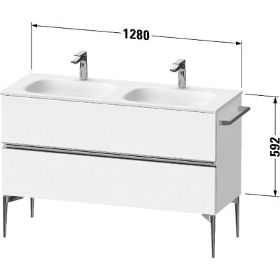 Duravit Sivida szafka 128x47,7x59,2 cm podumywalkowa wisząca dąb-chrom SV4654010550000