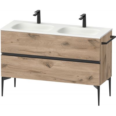 Duravit Sivida szafka 128x47,7x59,2 cm podumywalkowa wisząca czarna-dąb SV46540BD550000