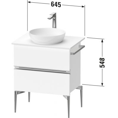 Duravit Sivida szafka 64,5x47,5x54,8 cm podumywalkowa wisząca grafitowa-chrom SV4657010490000