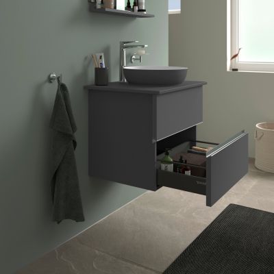 Duravit Sivida szafka 64,5x47,5x54,8 cm podumywalkowa wisząca grafitowa-chrom SV4657010490000