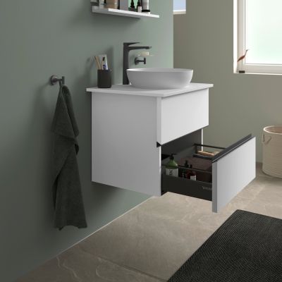 Duravit Sivida szafka 64,5x47,5x54,8 cm podumywalkowa wisząca biała-czarna SV46570BD180000