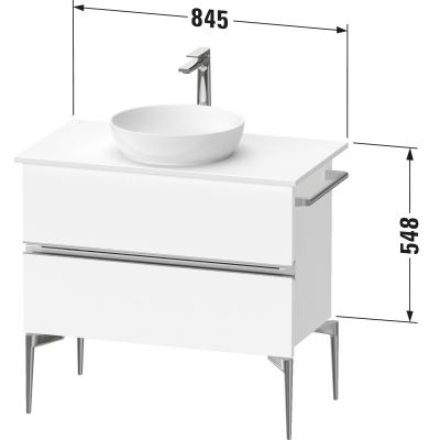 Duravit Sivida szafka 84,5x47,5x54,8 cm podumywalkowa wisząca grafitowa-chrom SV4658010490000