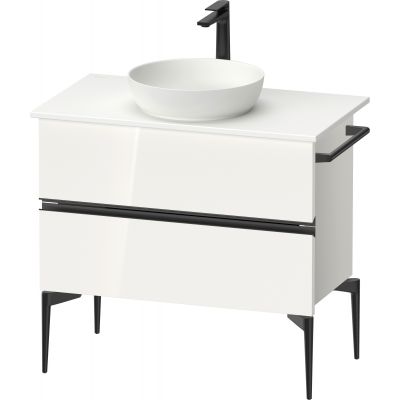 Duravit Sivida szafka 84,5x47,5x54,8 cm podumywalkowa wisząca biała-czarna SV46580BD220000