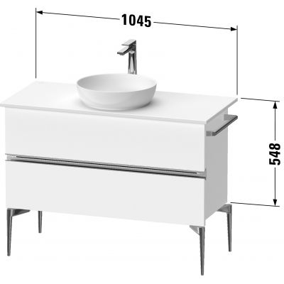 Duravit Sivida szafka 104,5x47,5x54,8 cm podumywalkowa wisząca grafitowa-chrom SV4659010490000