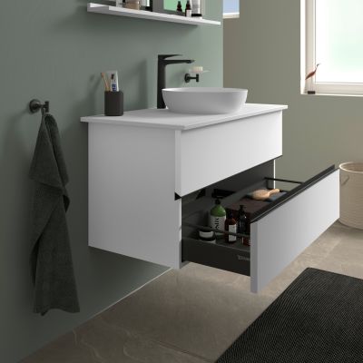 Duravit Sivida szafka 104,5x47,5x54,8 cm podumywalkowa wisząca biała-czarna SV46590BD180000