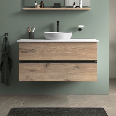 Duravit Sivida szafka 104,5x47,5x54,8 cm podumywalkowa wisząca czarna-dąb SV46590BD550000