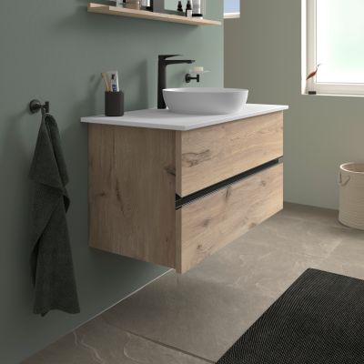 Duravit Sivida szafka 104,5x47,5x54,8 cm podumywalkowa wisząca czarna-dąb SV46590BD550000