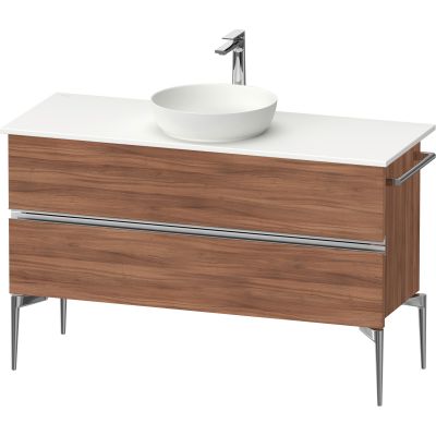 Duravit Sivida szafka 124,5x47,5x54,8 cm podumywalkowa wisząca orzech-chrom SV4660010790000