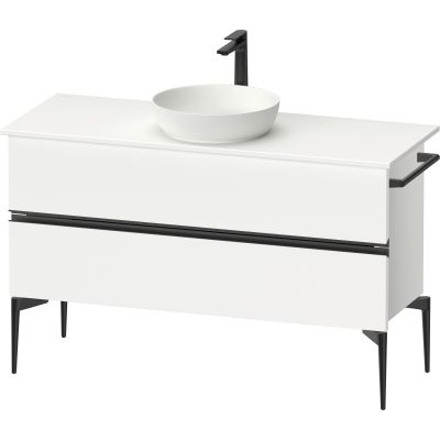 Duravit Sivida szafka 124,5x47,5x54,8 cm podumywalkowa wisząca biała-czarna SV46600BD180000