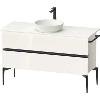 Duravit Sivida szafka 124,5x47,5x54,8 cm podumywalkowa stojąca biała-czarna SV46600BD220000