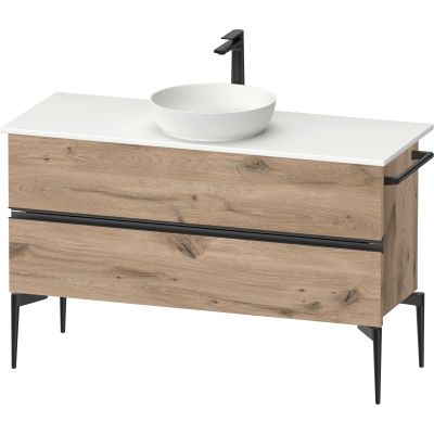 Duravit Sivida szafka 124,5x47,5x54,8 cm podumywalkowa wisząca czarna-dąb SV46600BD550000