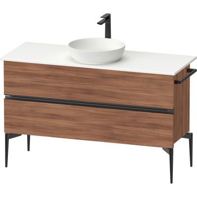 Duravit Sivida szafka 124,5x47,5x54,8 cm podumywalkowa wisząca czarna-orzech SV46600BD790000