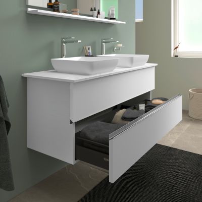 Duravit Sivida szafka 131,5x47,5x54,8 cm podumywalkowa wisząca biała-chrom SV4661010180000